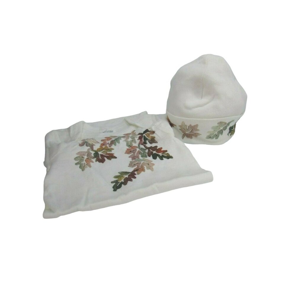 Handpainted Boy Girl 1 Piece Leaves Fall Matching Hat Cap Small 13 -18 lbs 29937